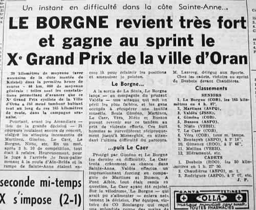 ECHO D'ORAN - Le Cyclisme