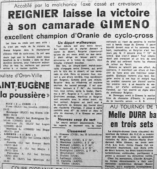 ECHO D'ORAN - Le Cyclisme