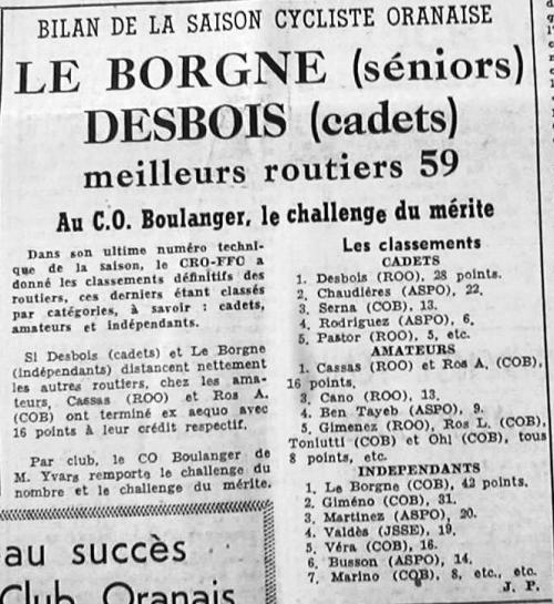 ECHO D'ORAN - Le Cyclisme