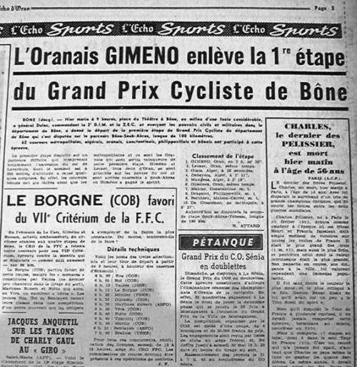 ECHO D'ORAN - Le Cyclisme