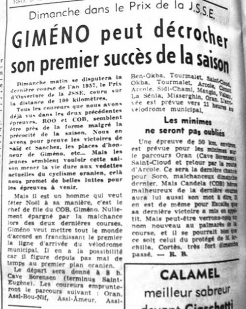 ECHO D'ORAN - Le Cyclisme