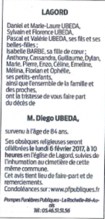 Décès Diego UBEDA