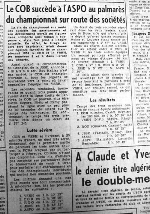 ECHO D'ORAN - Le Cyclisme