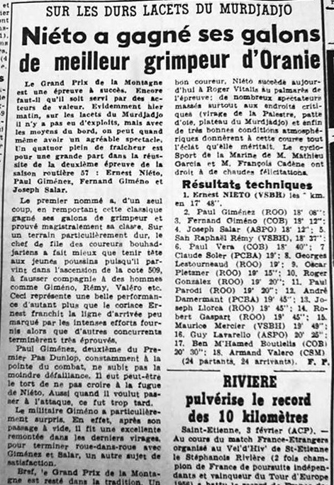 ECHO D'ORAN - Le Cyclisme