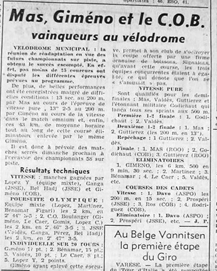 ECHO D'ORAN - Le Cyclisme