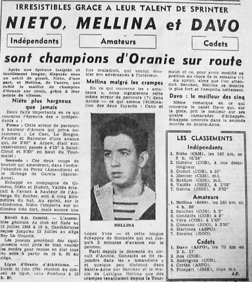 ECHO D'ORAN - Le Cyclisme