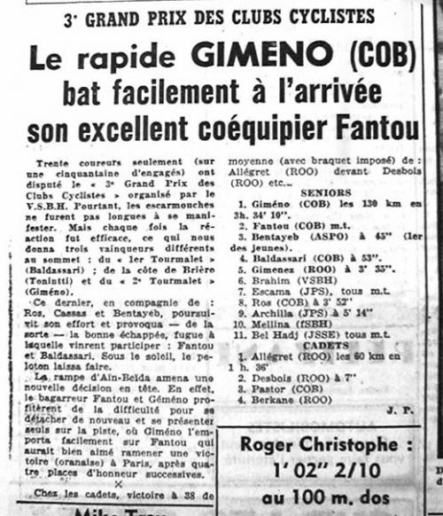 ECHO D'ORAN - Le Cyclisme