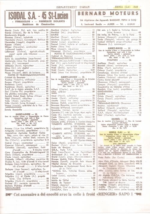 ANNUAIRE DE LA SENIA