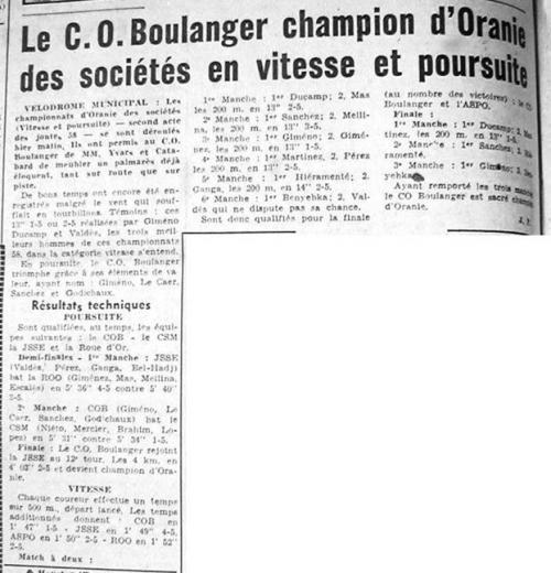 ECHO D'ORAN - Le Cyclisme