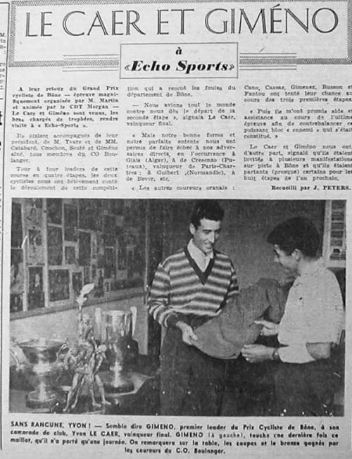 ECHO D'ORAN - Le Cyclisme